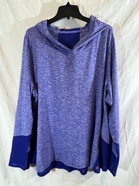LIVI Women’s 26/28 Purple Heathered Hooded Activewear Blouse